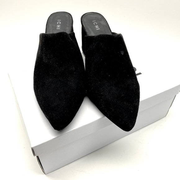 - Ichi mules vegan suede black size 38 Europe/ 37 USA - Picture 3 of 5